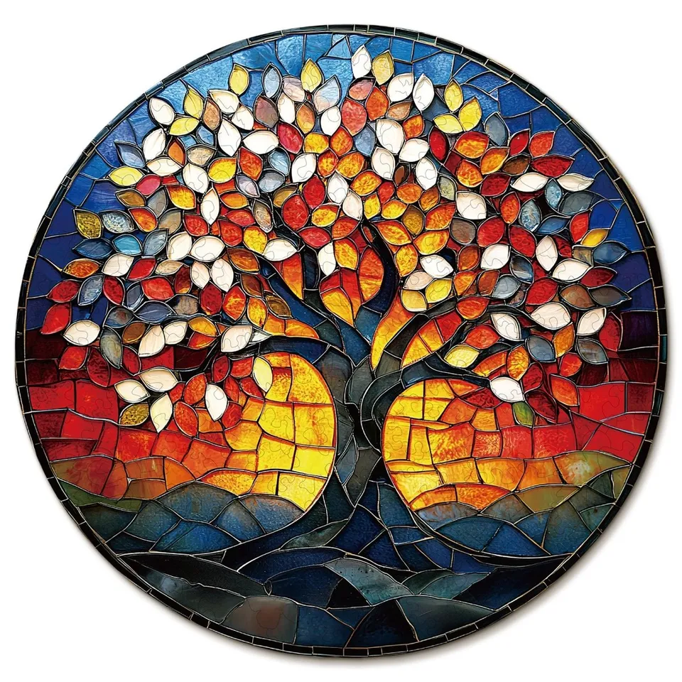 kaayee-wooden-puzzle-tree-of-life-holzpuzzle-medium-bunter-lebensbaum image 1