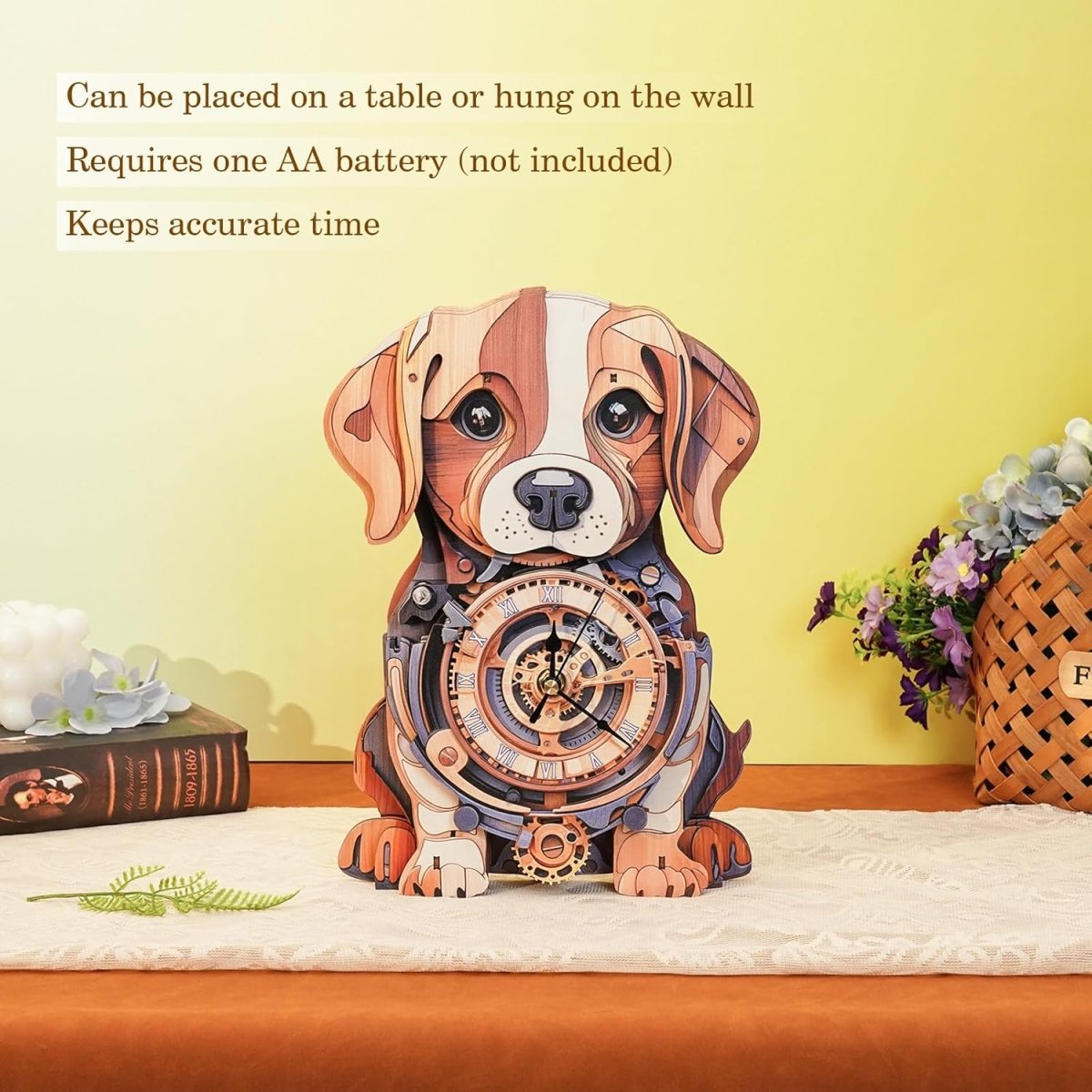 kaayee-beagle-wooden-clock-kit-uhren-bausatz-holz-hund image 6