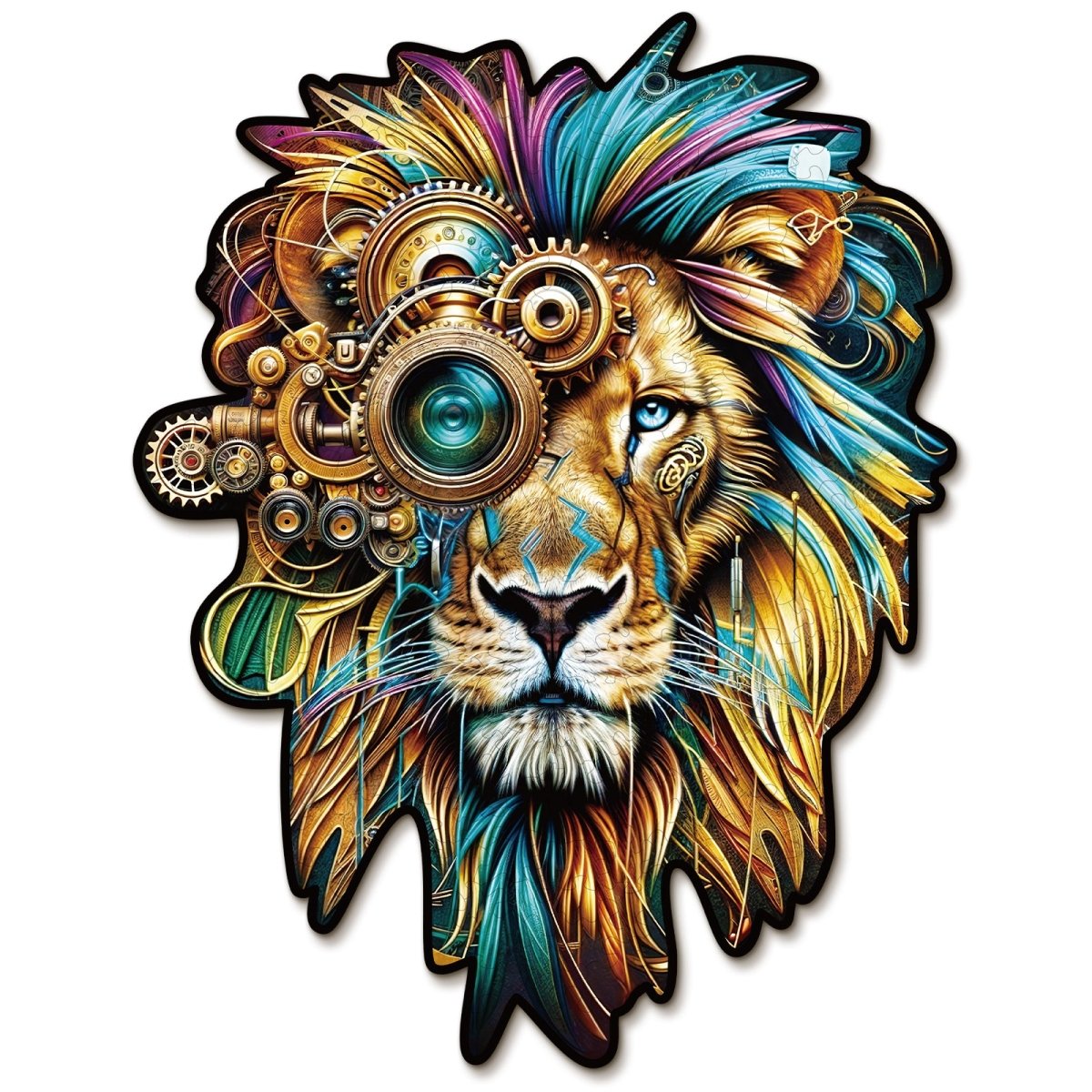 kaayee-wooden-puzzle-retro-mechanical-lion-holzpuzzle-medium image 1
