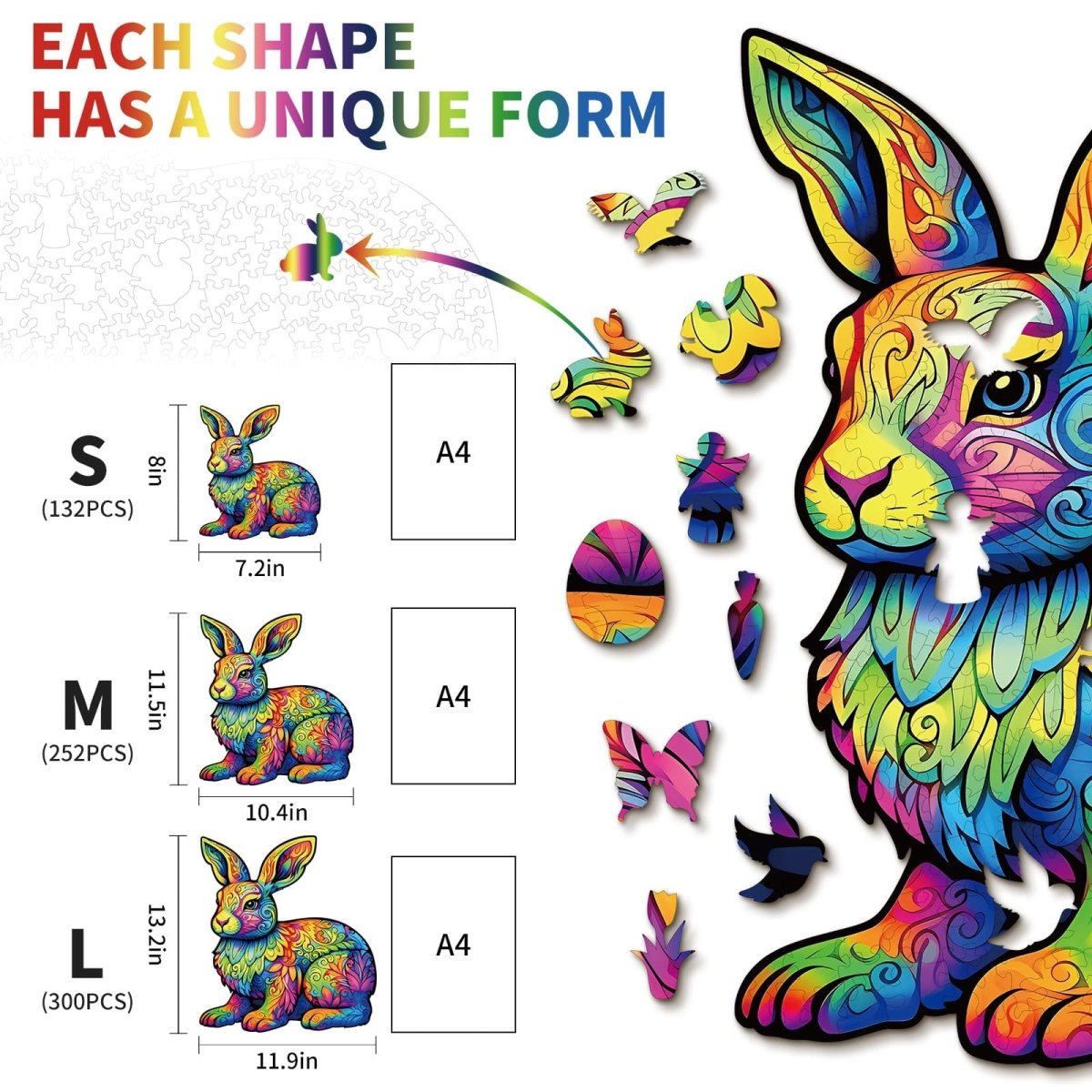 kaayee-wooden-puzzle-cute-rabbit-holzpuzzle-hase-m image 3