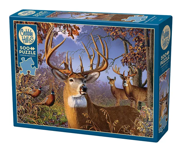cobble-hill-500-piece-deer-and-pheasant-puzzle-500-teile-hirsch image 1