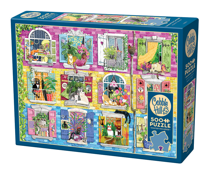 cobble-hill-500-living-with-catitude-puzzle-500-teile-katzen image 1