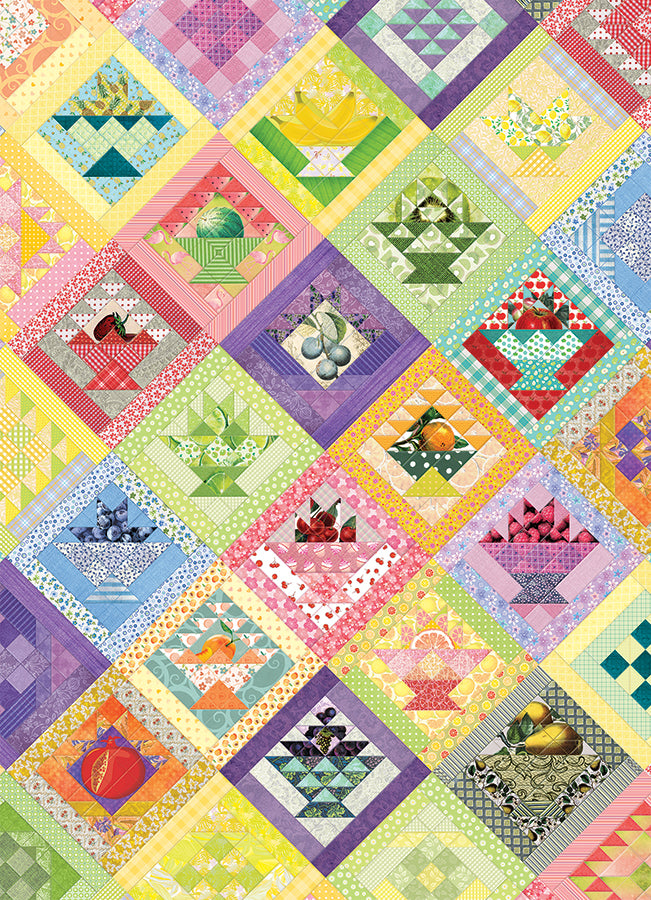 cobble-hill-1000-piece-fruit-basket-quilt-puzzle-1000-teile-obst image 2