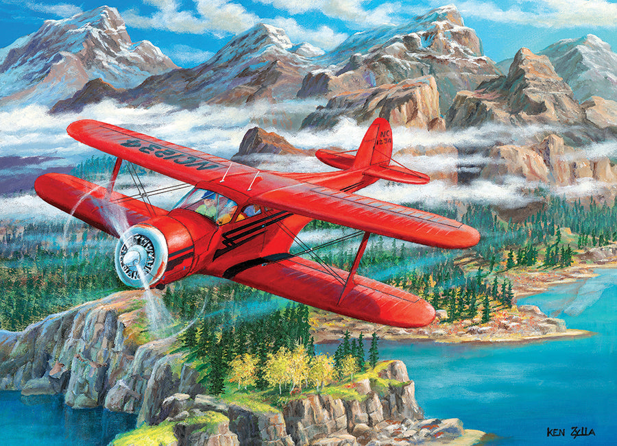 cobble-hill-500-piece-beechcraft-staggerwing-flugzeug-puzzle image 2