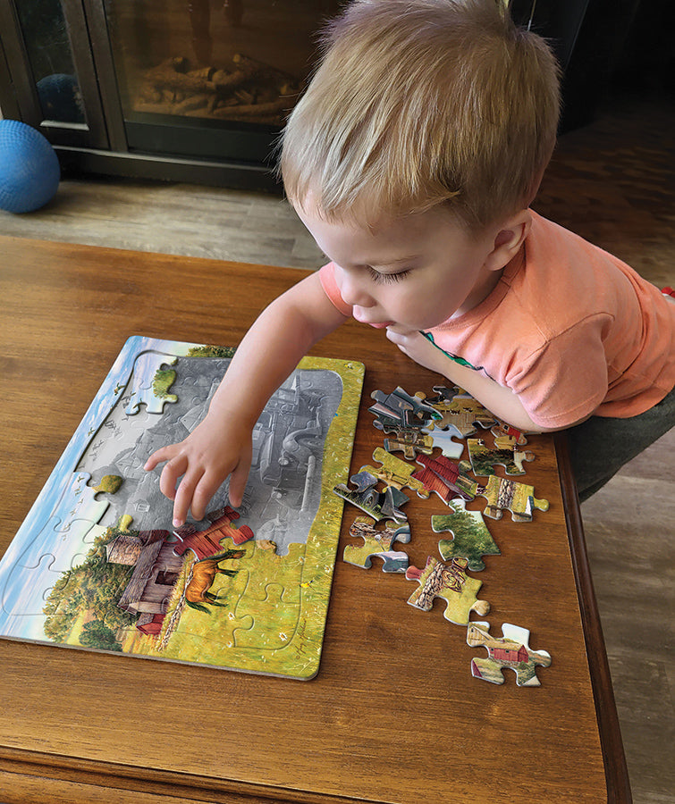 cobble-hill-tray-puzzle-blue-truck-farm-35-teile-bauernhof image 2