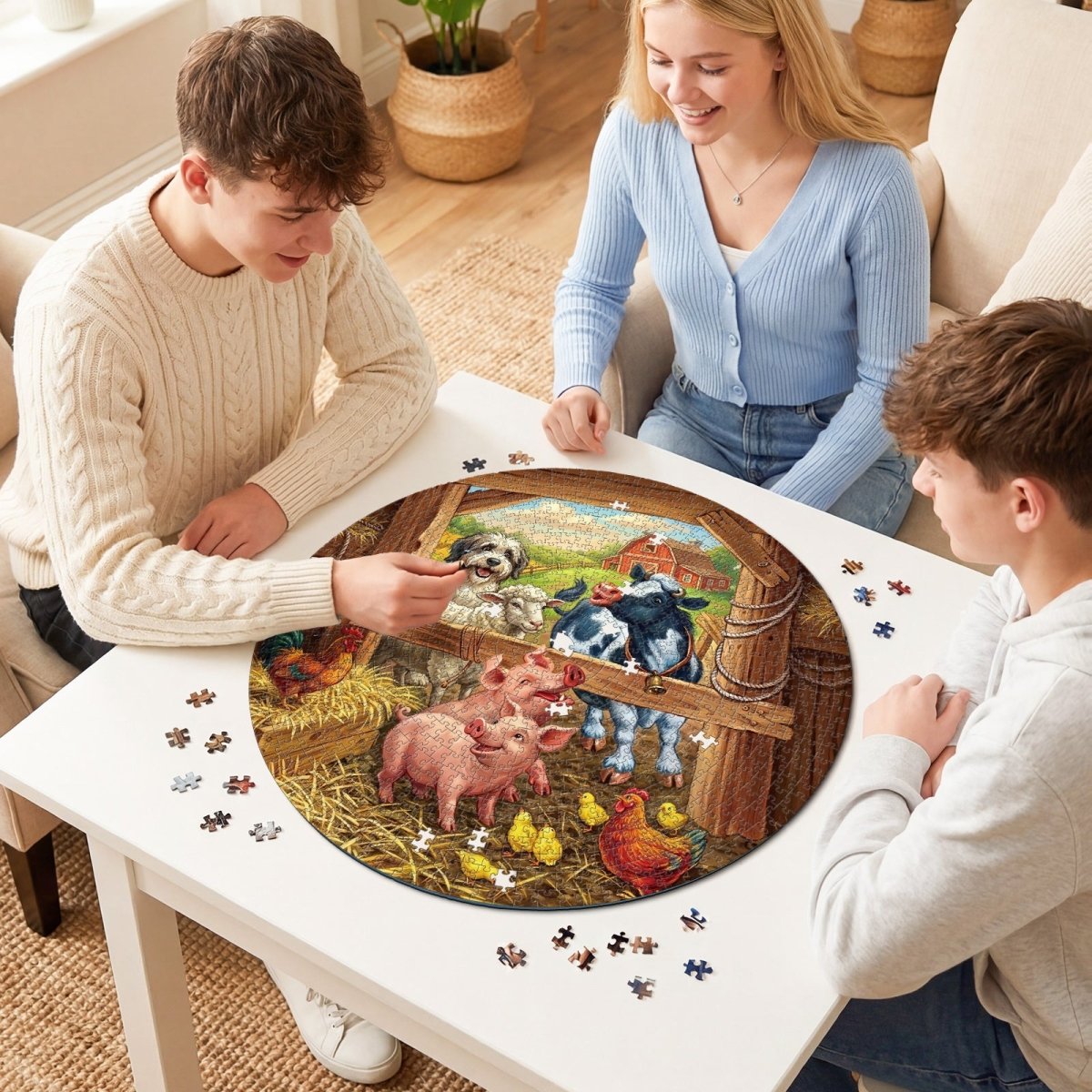 kaayee-cardboard-puzzle-cute-critter-farm-1000-teile-eco image 8