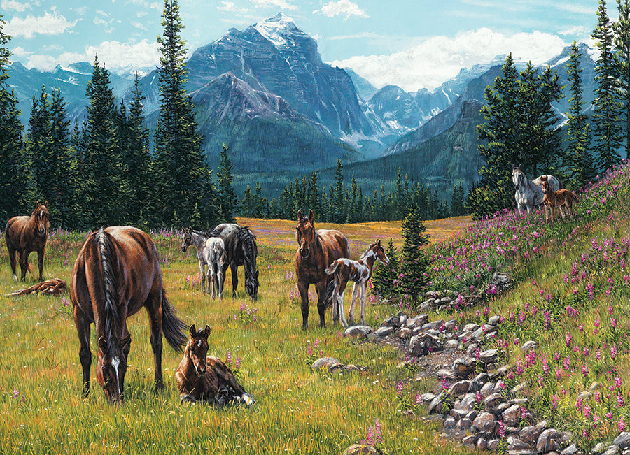 cobble-hill-1000-piece-horse-meadow-puzzle-1000-teile-pferde image 2