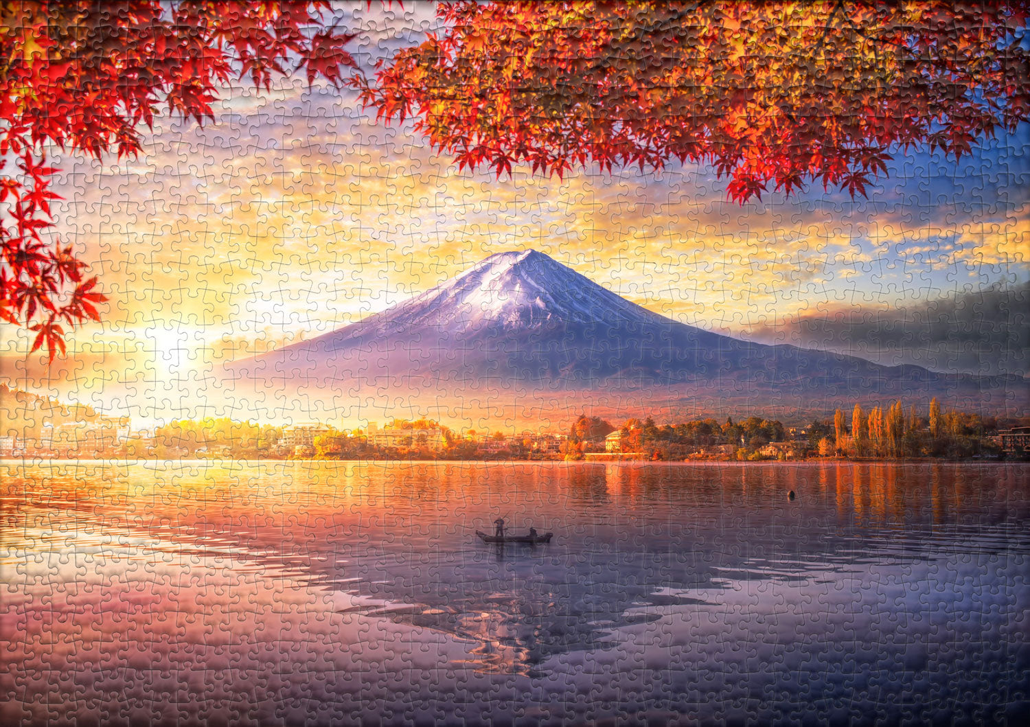 ulmer-puzzleschmiede-puzzle-1000-teile-kawaguchiko-am-fuji-herbst image 2