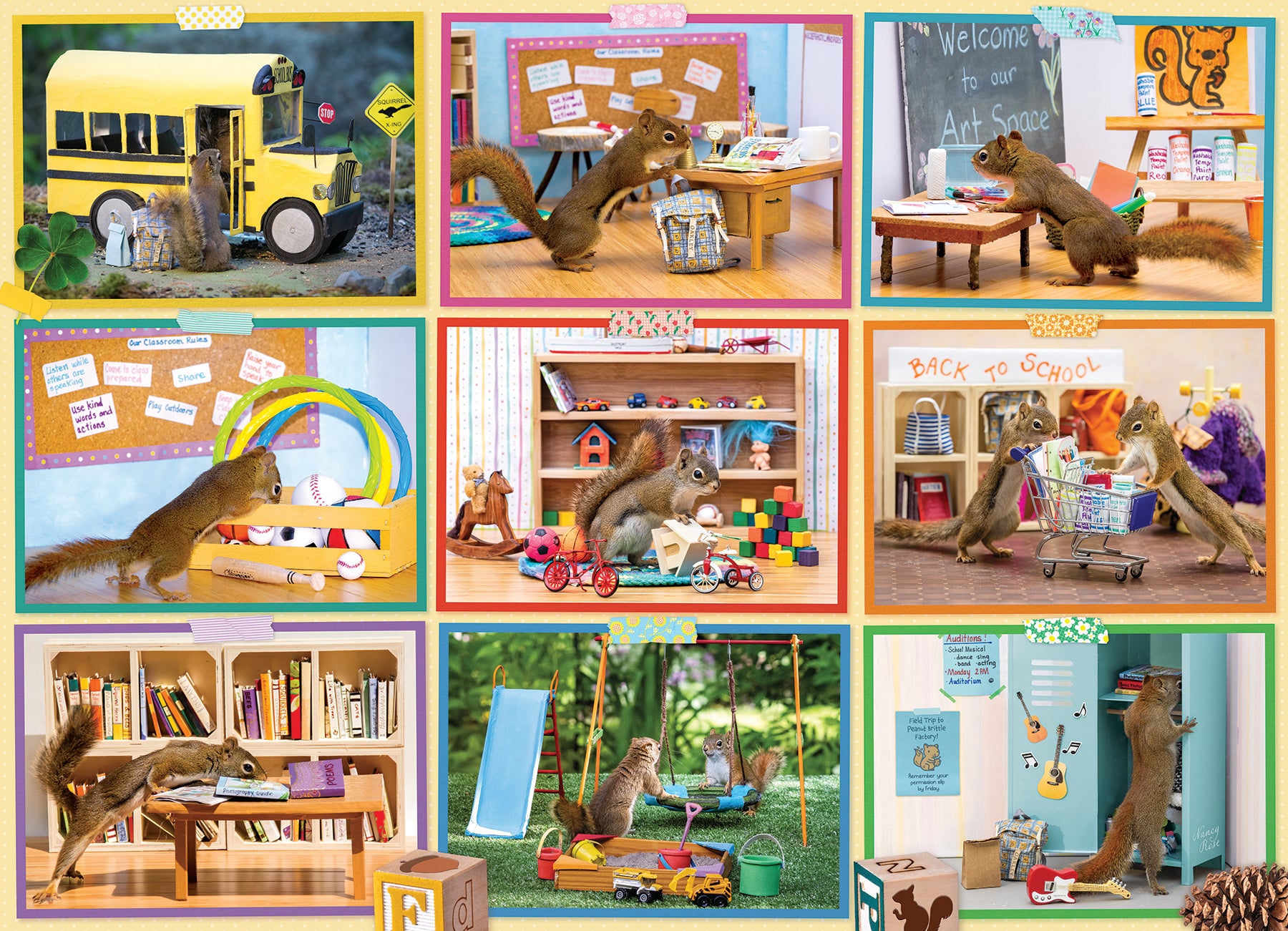 cobble-hill-1000-piece-squirrels-at-school-puzzle-1000-teile-eichh-rnchen image 2