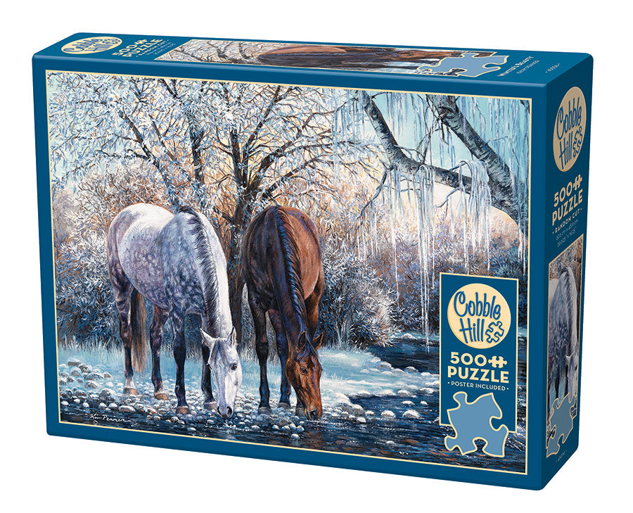 cobble-hill-500-piece-winter-s-beauty-puzzle-500-teile-pferde image 1