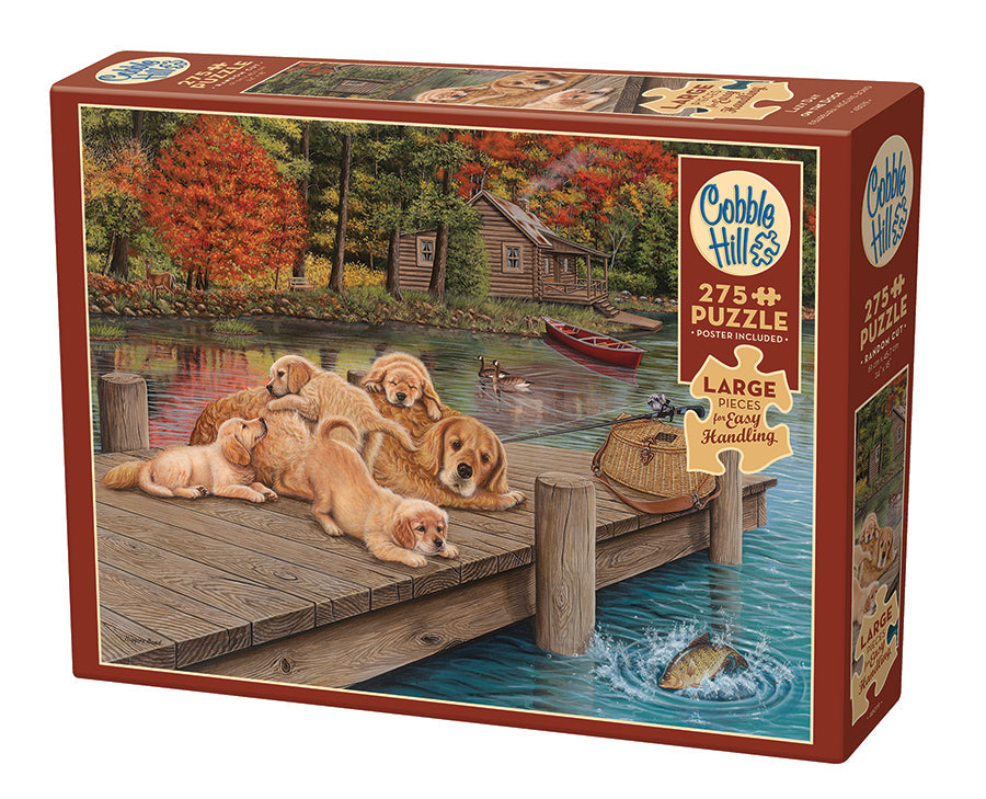 cobble-hill-lazy-day-on-the-dock-puzzle-275-teile-hunde image 1
