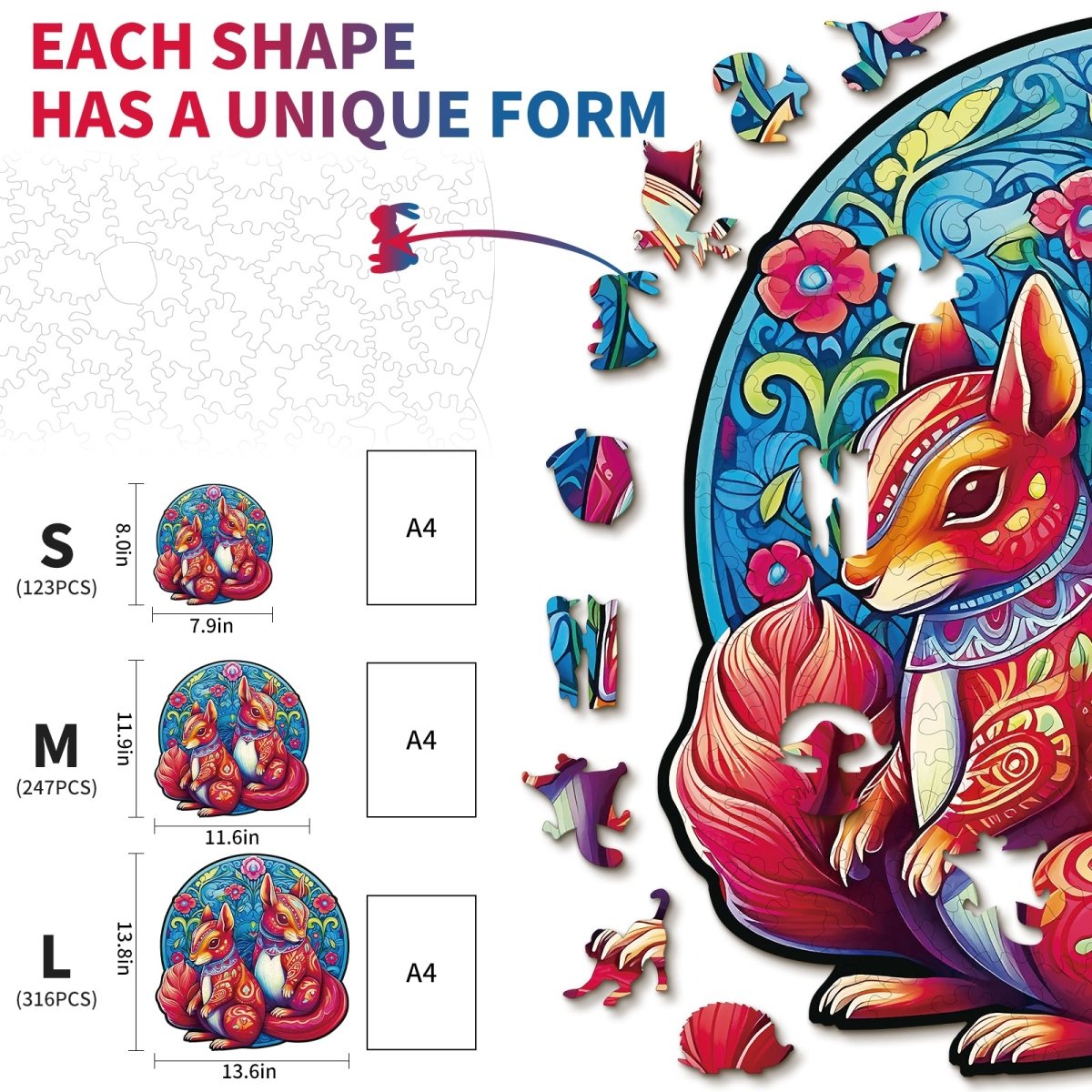 kaayee-wooden-puzzle-squirrel-friends-holzpuzzle-medium-eichh-rnchen image 5