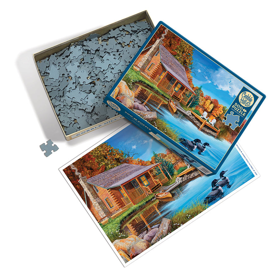 cobble-hill-500-piece-loon-lake-puzzle-500-teile-see image 3