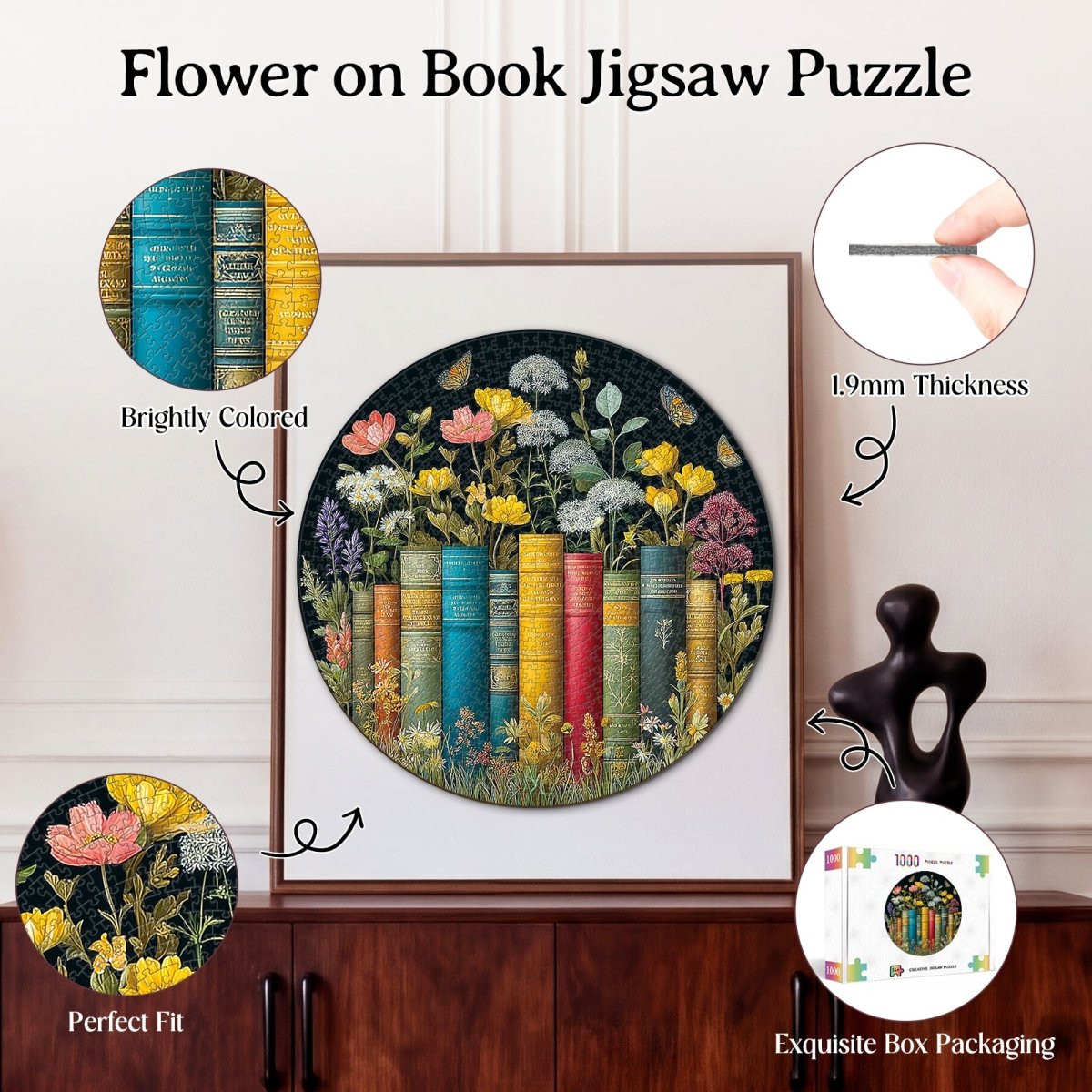 kaayee-flower-on-book-kartonpuzzle-1000-teile-eco-white-board-blumen image 3