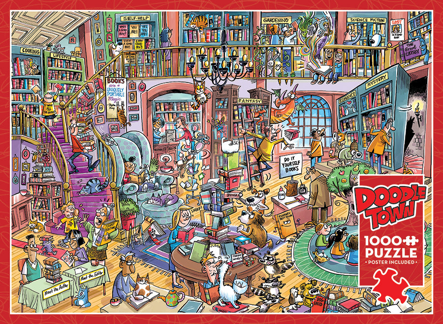 cobble-hill-1000-piece-puzzle-bookshop-bedlam-1000-teile-buchladen image 4