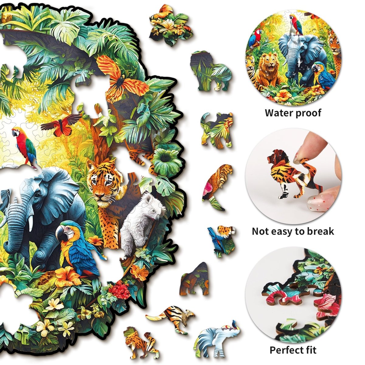 kaayee-animal-paradise-holzpuzzle-mittel-tier-dschungel-rund image 2