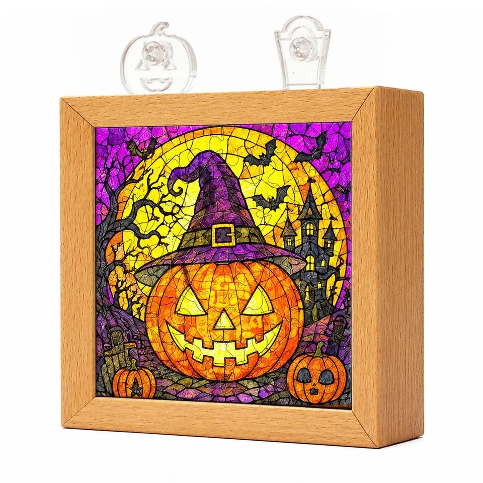 kaayee-pumpkin-lantern-night-puzzle-nachtlicht-holzrahmen image 1