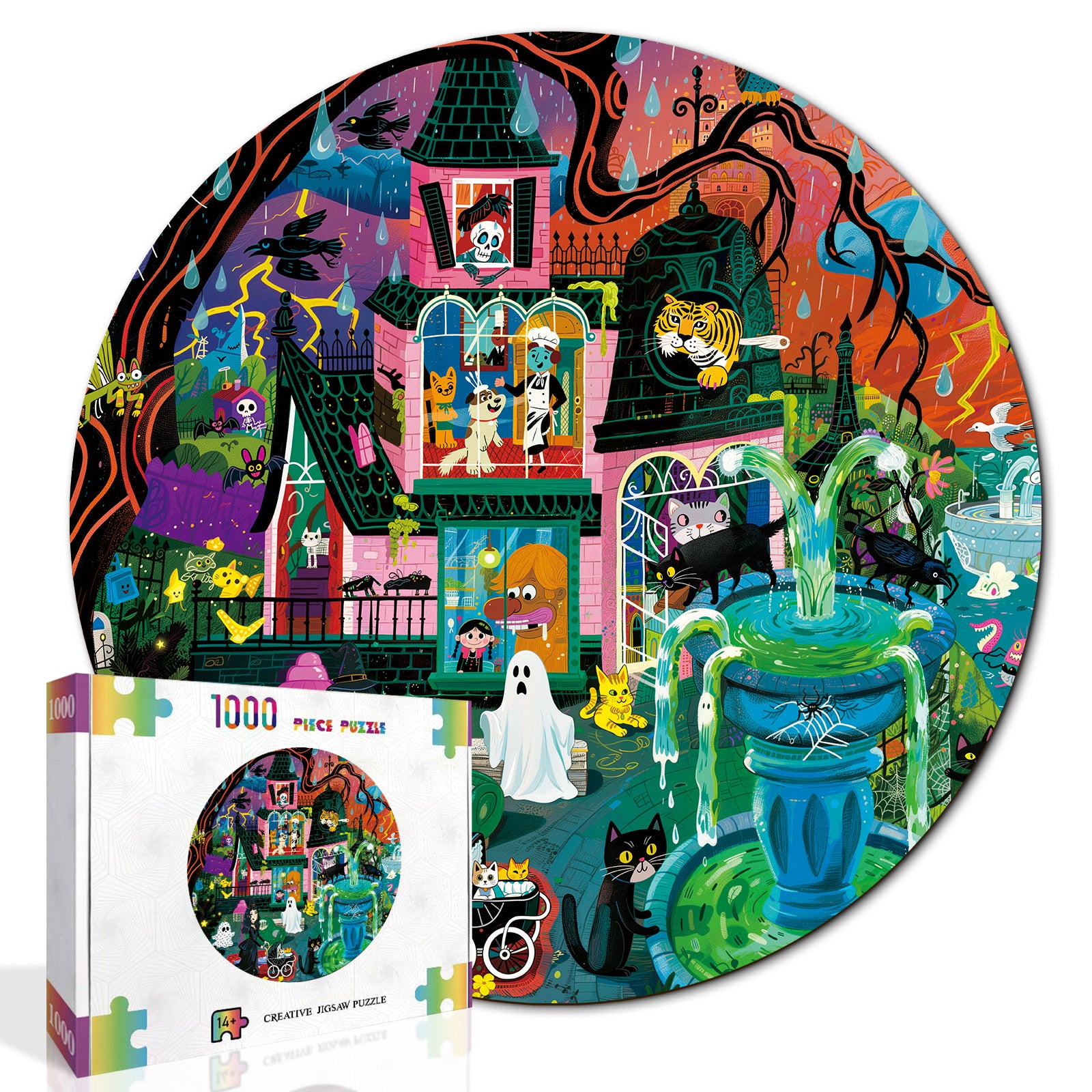 kaayee-cardboard-haunted-manor-puzzle-1000-teile-gothic image 2