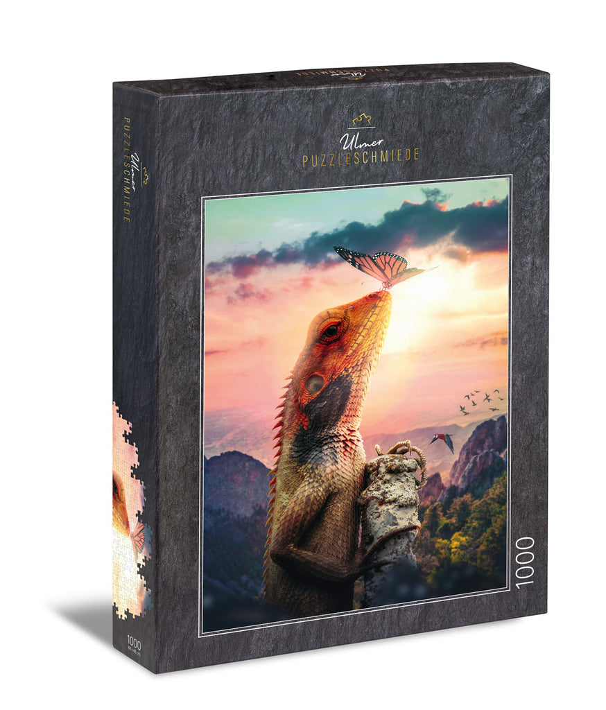 ulmer-puzzleschmiede-verso-la-luce-puzzle-1000-teile-leguan image 1