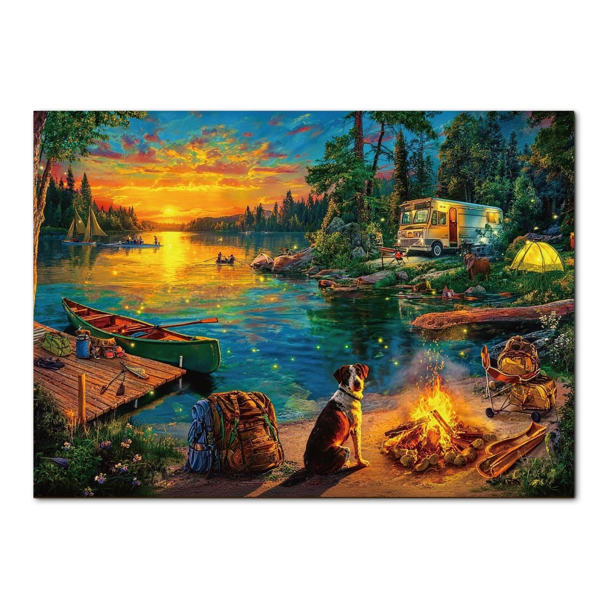 kaayee-cardboard-puzzle-campfire-homecoming-1000-teile-eco image 1
