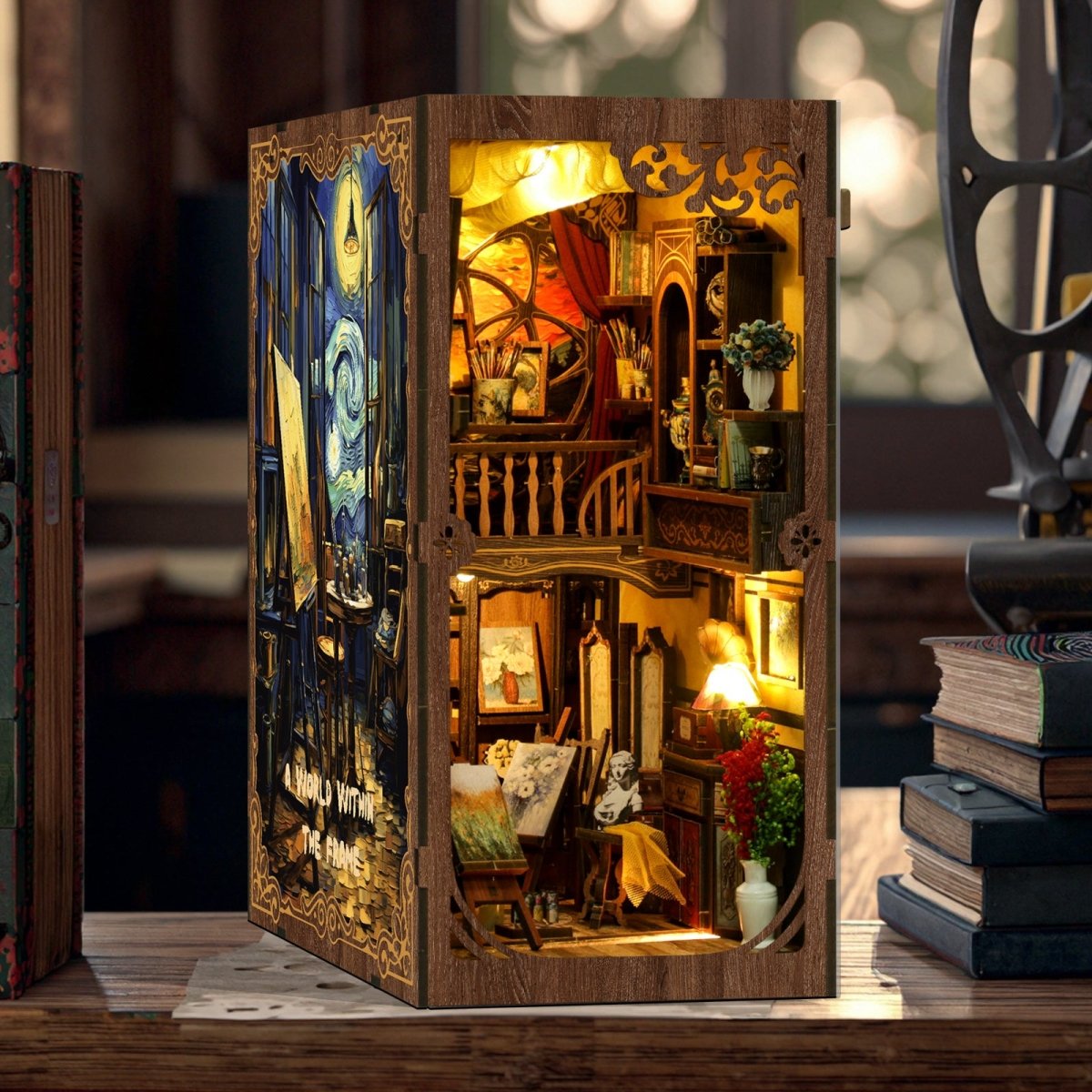 kaayee-painting-room-book-nook-kit-miniatur-atelier-mit-licht image 2