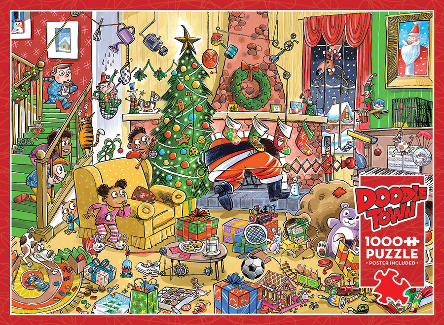 cobble-hill-doodletown-catching-santa-1000-teile-puzzle image 4