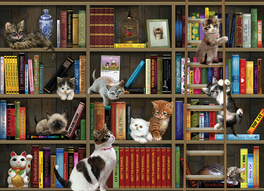 cobble-hill-1000-teile-kitty-librarians-puzzle-katzen image 2