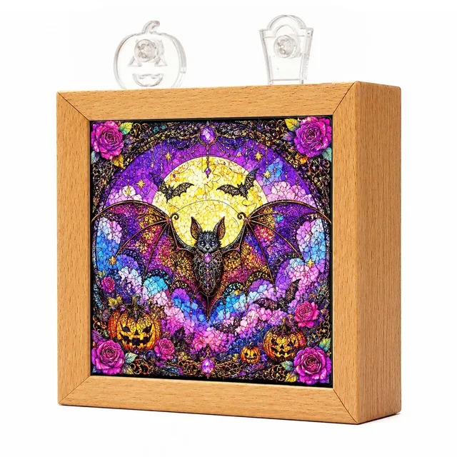 kaayee-night-light-gothic-lace-bat-nachtlicht-holzrahmen image 1