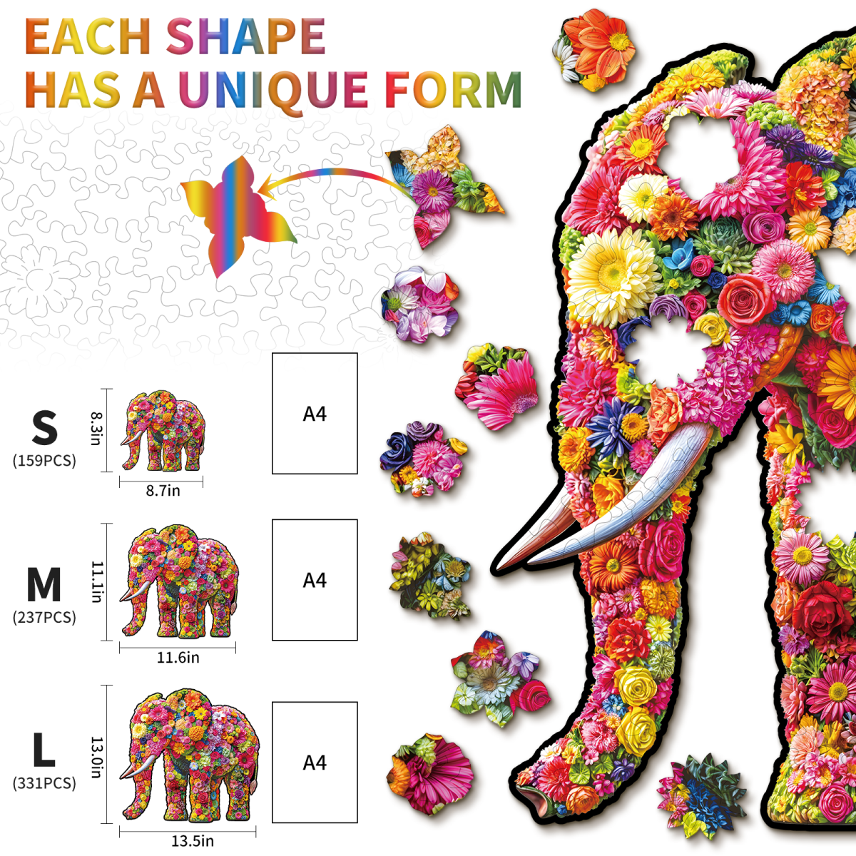 kaayee-flower-elephant-holzpuzzle-small-blumentier-elefant image 4