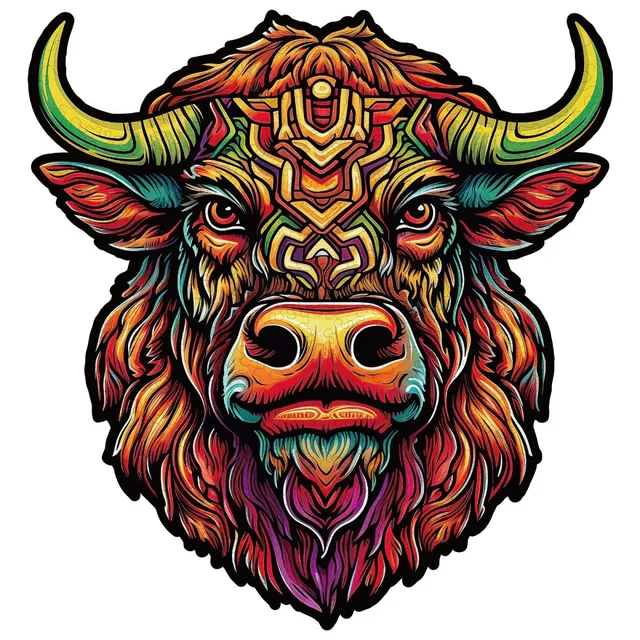kaayee-wooden-puzzle-angry-bull-holzpuzzle-medium-stier image 1