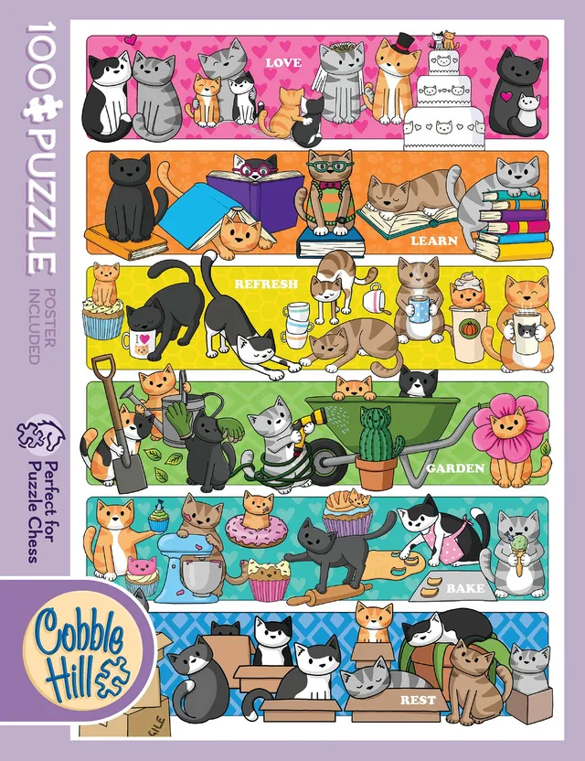 cobble-hill-doodlecat-days-100-teile-puzzle-katzen-collage image 1