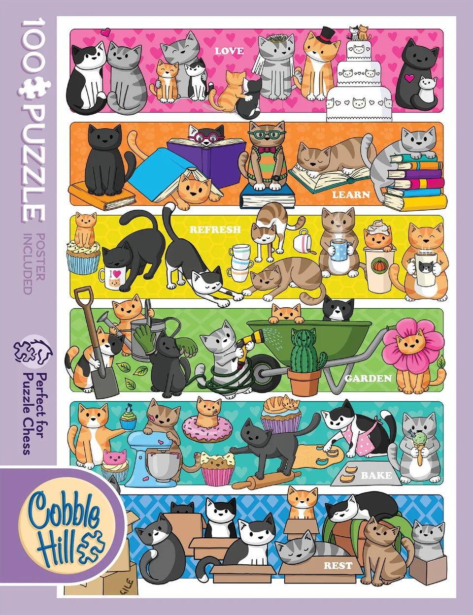 cobble-hill-doodlecat-days-100-teile-puzzle-katzen-collage image 1