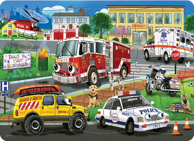 cobble-hill-tray-emergency-response-rahmenpuzzle-35-teile-fahrzeuge image 1