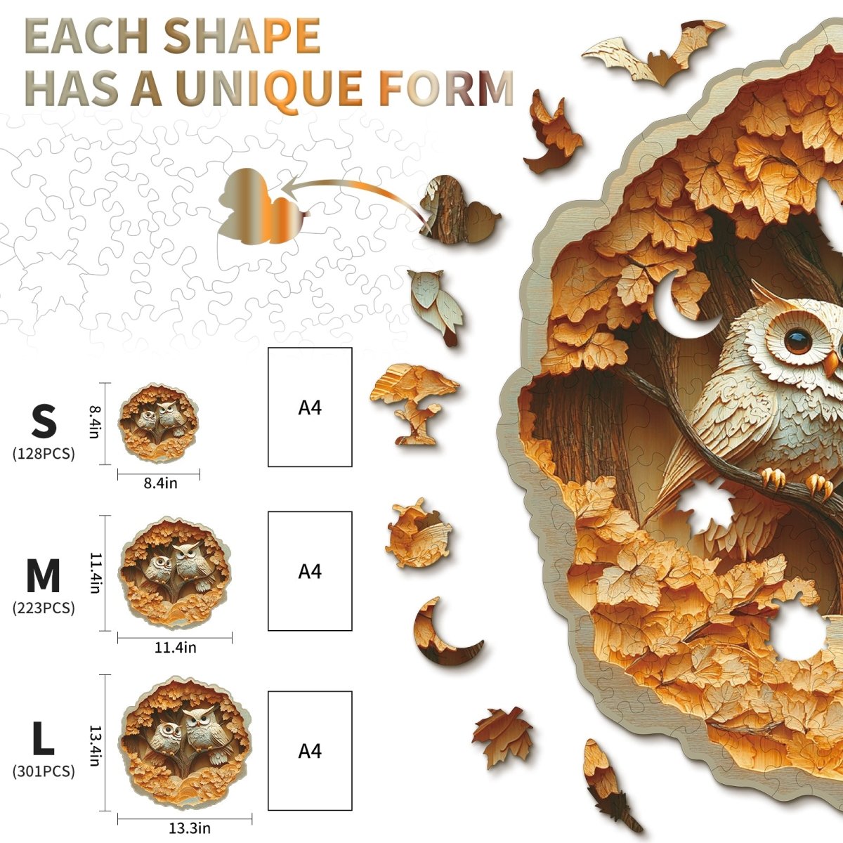 kaayee-wooden-puzzle-parent-child-owl-holzpuzzle-eulen-medium image 4