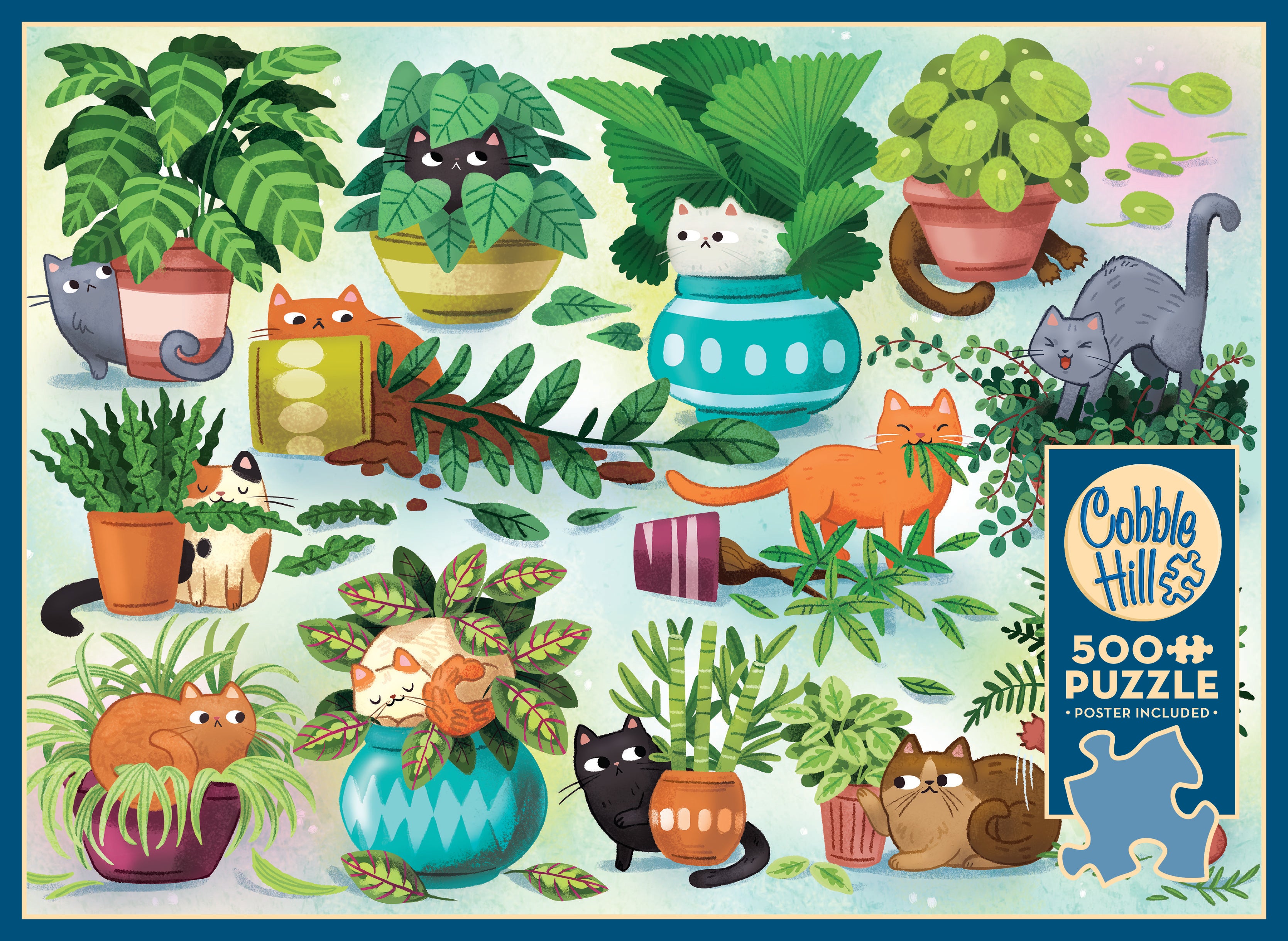 cobble-hill-500-teile-cats-vs-plants-puzzle-katzen image 4
