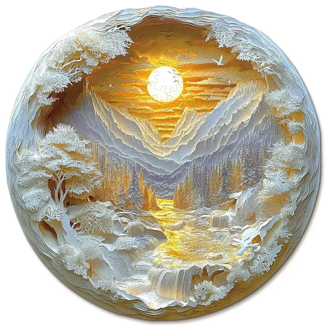 kaayee-sunrise-in-the-east-wooden-puzzle-rund-medium-holz image 1