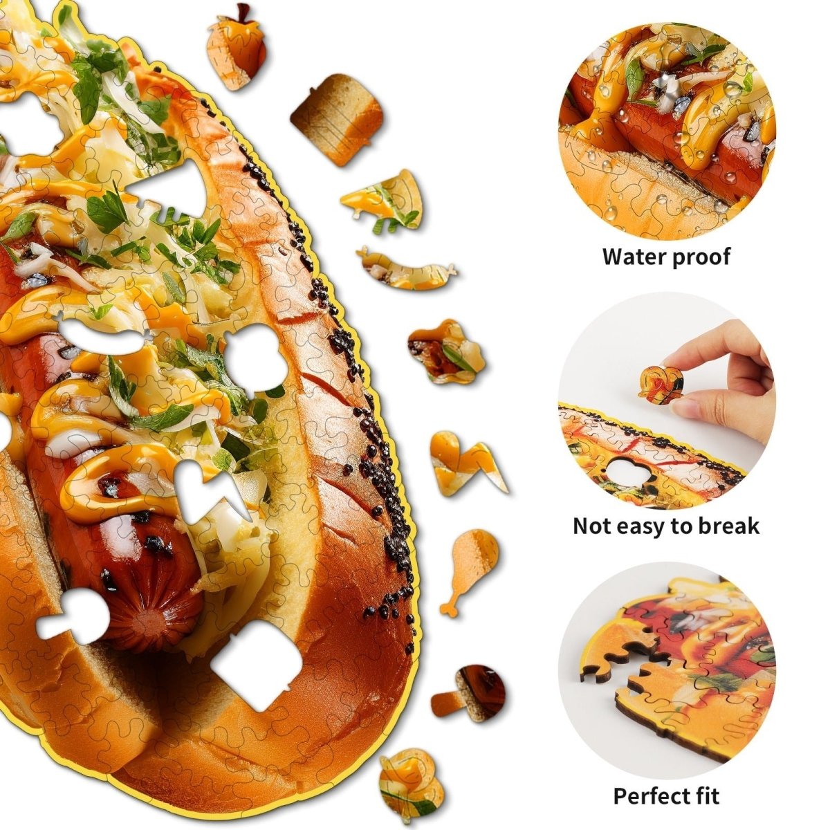 kaayee-wooden-hotdog-holzpuzzle-small-pocket-escape-food image 2