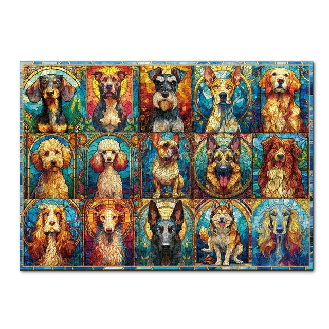 kaayee-cardboard-puzzle-sea-glass-dog-1000-teile-eco image 1