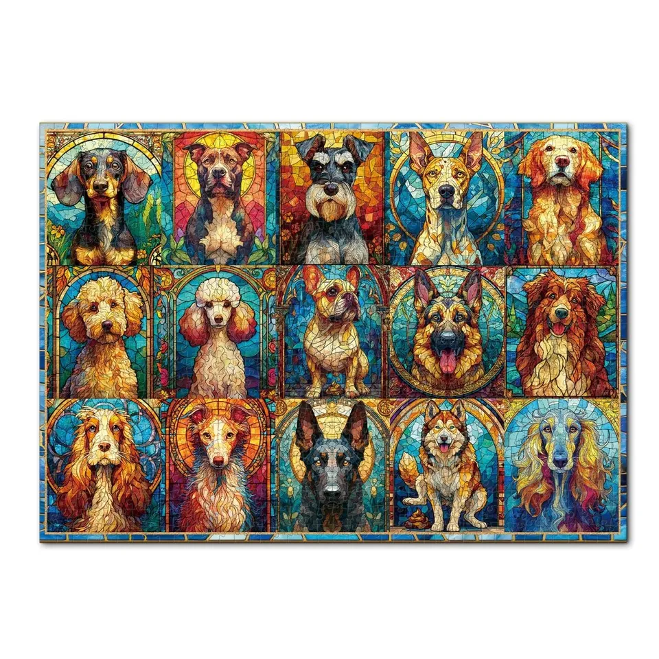 kaayee-cardboard-puzzle-sea-glass-dog-1000-teile-eco image 1