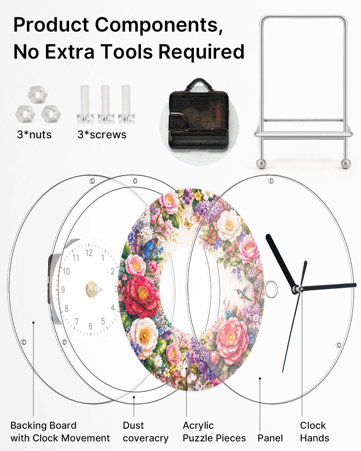 kaayee-clock-kit-enchanted-rose-garden-puzzle-uhr image 6