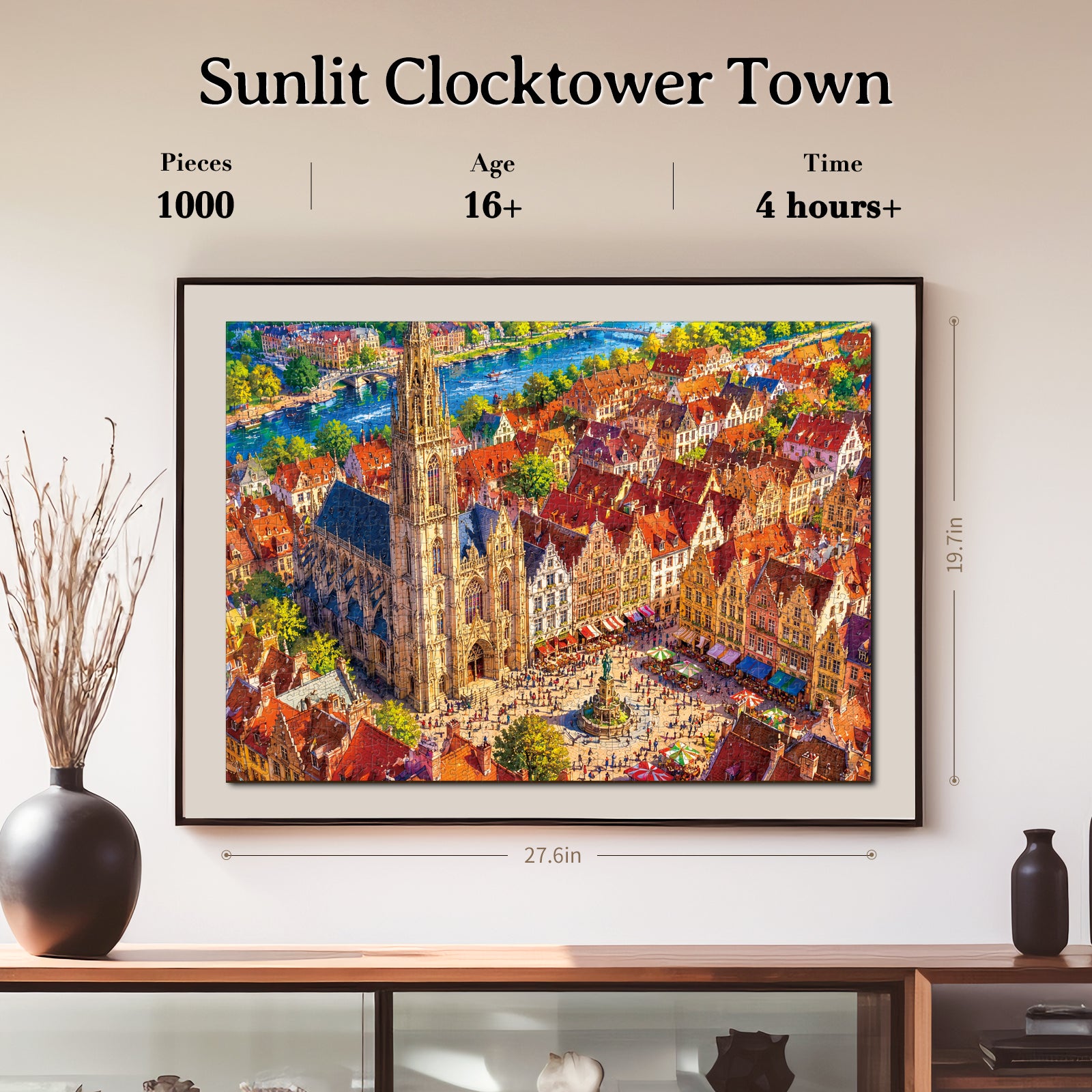 kaayee-clock-kit-sunlit-clocktower-town-puzzle-1000-teile image 7