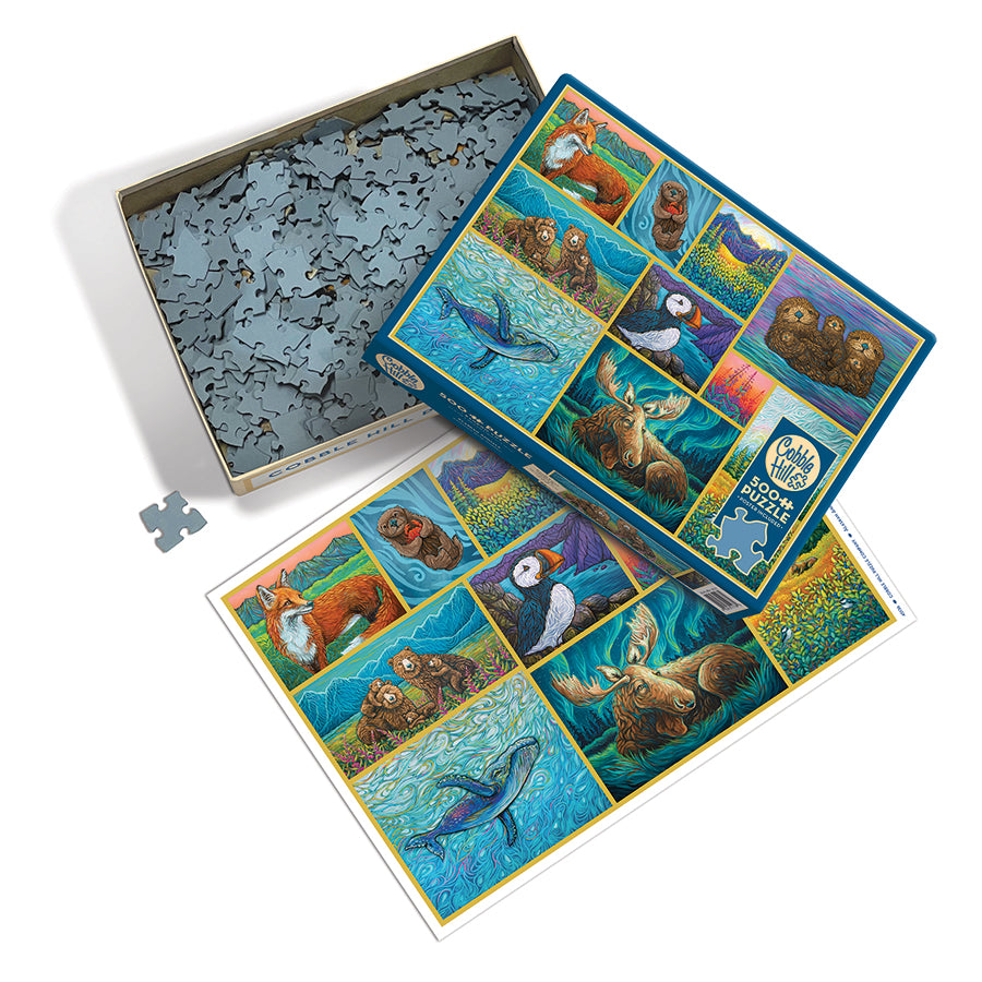 cobble-hill-alaskan-animals-puzzle-500-teile-tiercollage image 3