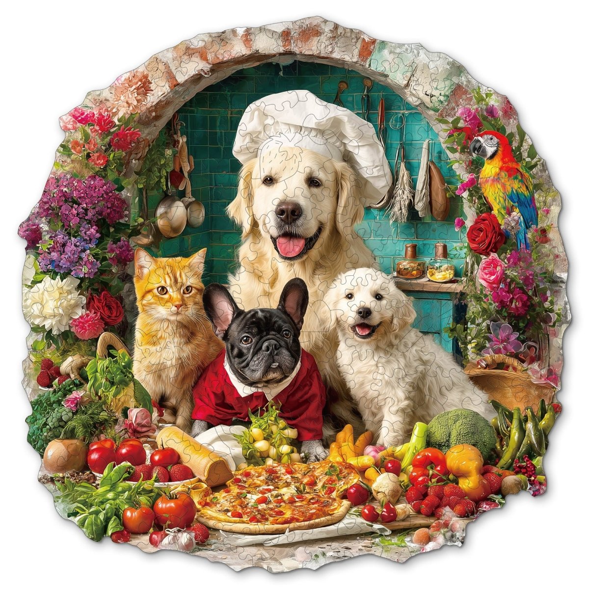 kaayee-wooden-puzzle-the-cat-and-dog-kitchen-holzpuzzle-medium image 1