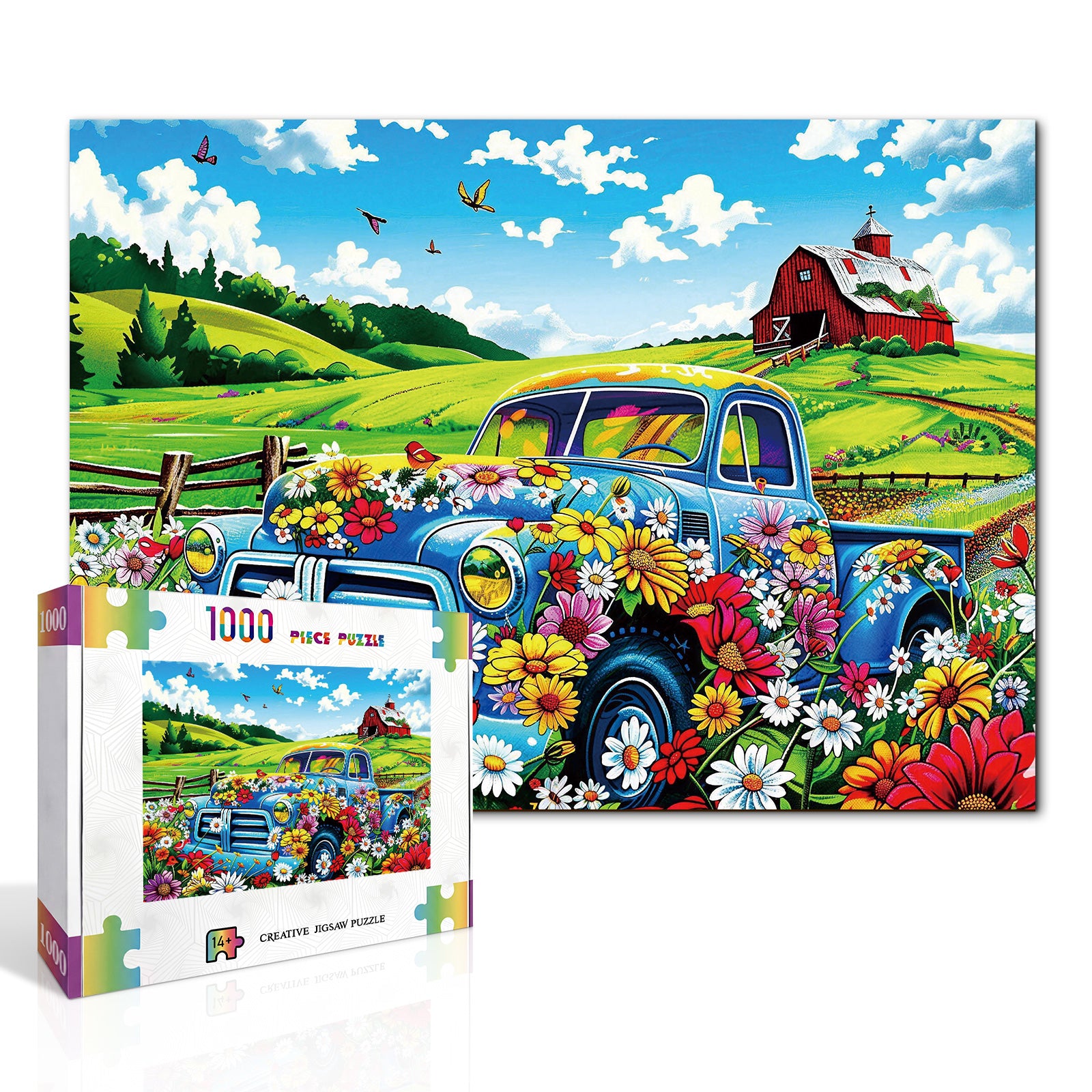 kaayee-countryside-flower-truck-1000-teile-puzzle-eco-blumenauto image 2