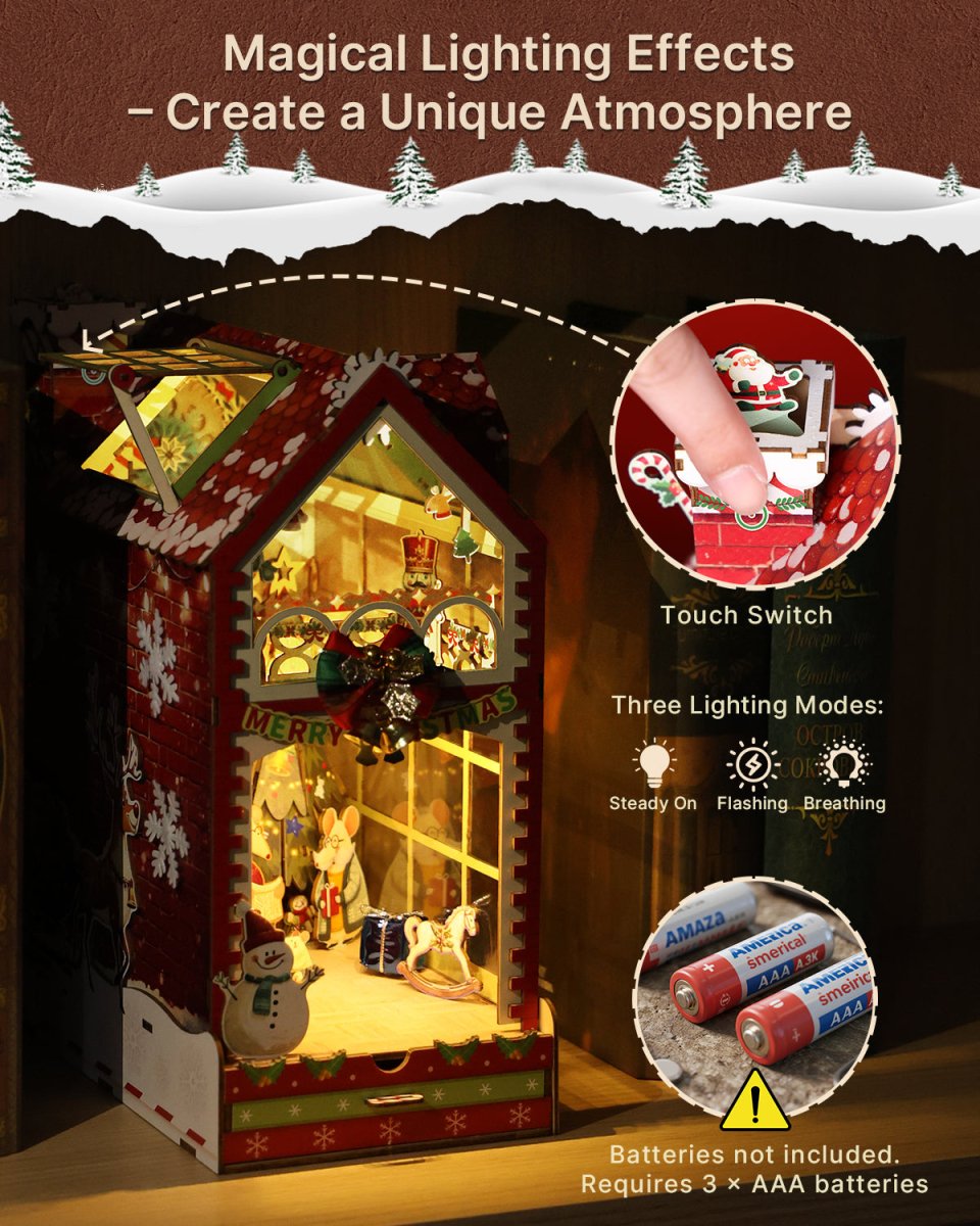 kaayee-book-nook-kit-weihnachten-3d-holz-puzzle-maus image 4