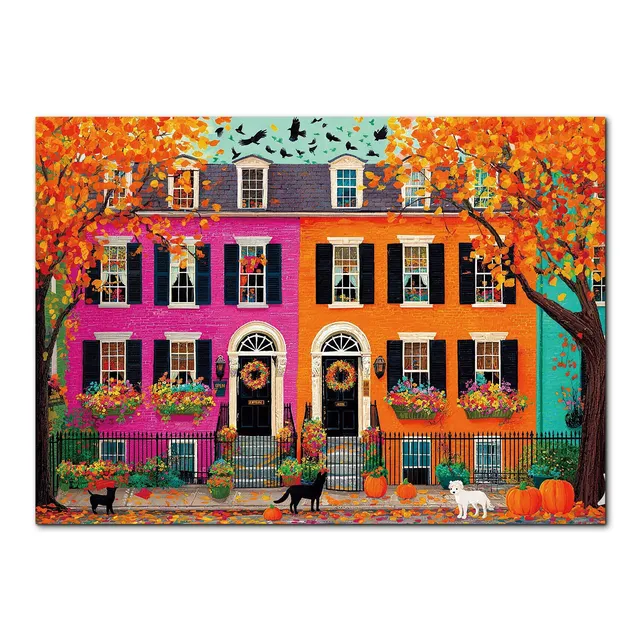 kaayee-pumpkin-street-townhouses-puzzle-1000-teile-eco image 1