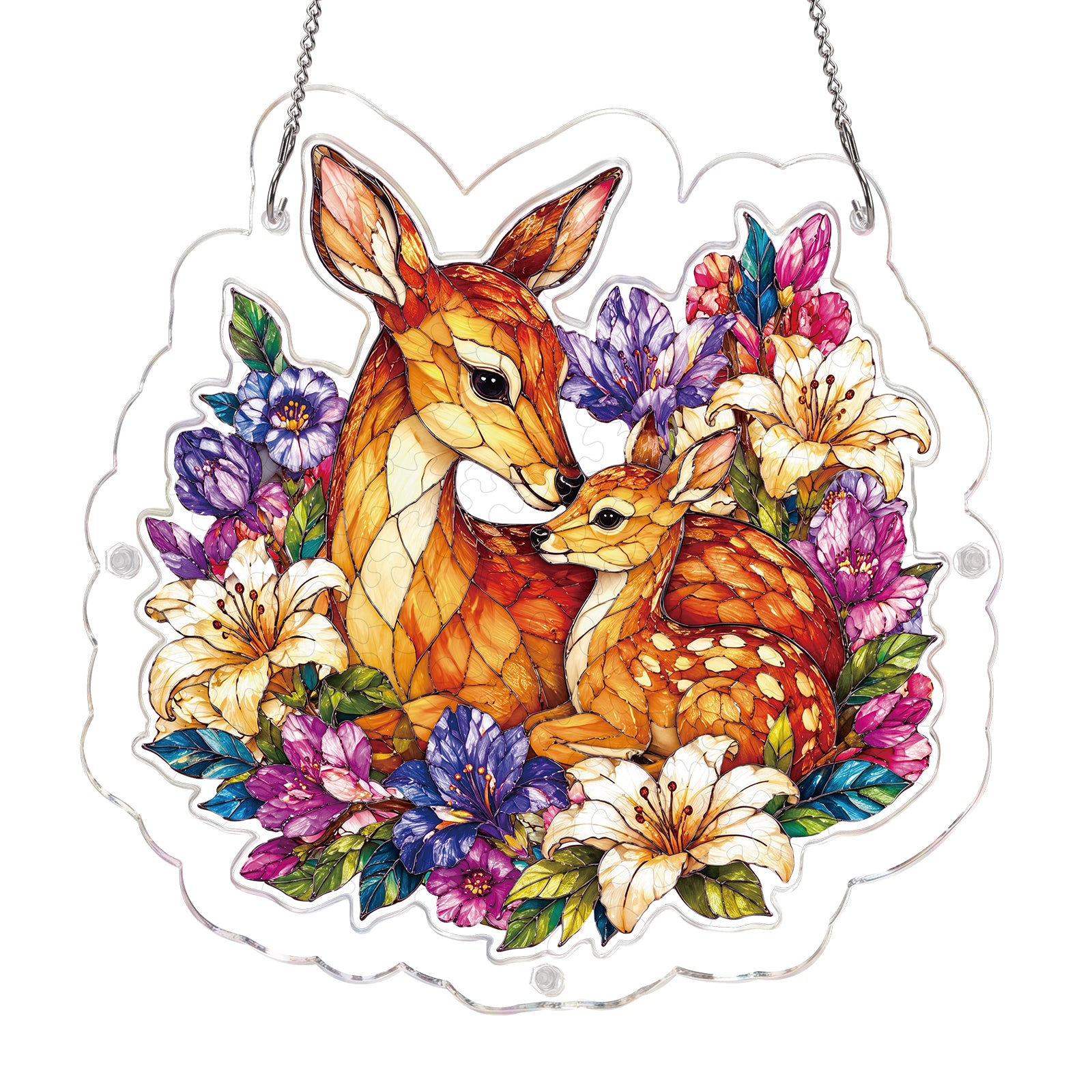 kaayee-suncatcher-puzzle-deer-in-bloom-fensterbild-hirsch image 7