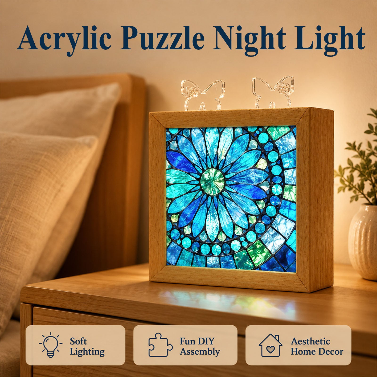 kaayee-night-light-sapphire-bloom-acryl-puzzle-nachtlicht-holzrahmen image 8