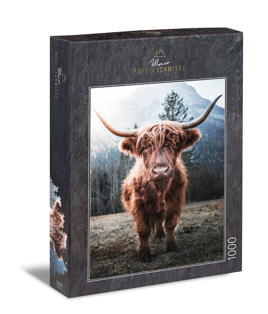 ulmer-puzzleschmiede-puzzle-1000-teile-highland-rind-winter-puzzle image 1