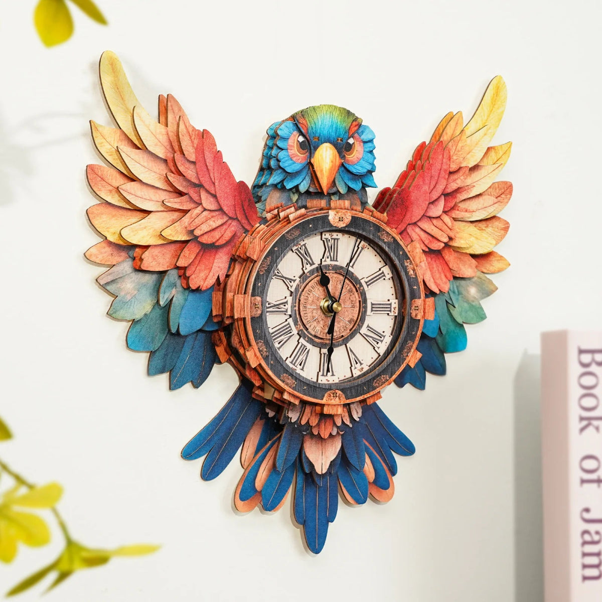 kaayee-clock-kit-papagei-3d-holzpuzzle-uhr-mit-pendel image 6